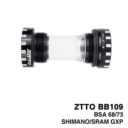 ZTTO BB109 керамический подшипник велосипедный кронштейн MTB дорожный велосипед BSA 68/73 совместимый для SH SR GXP шатуны - Цвет: Non-ceramic Black