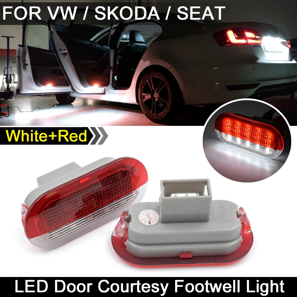 

Для VW Golf Beetle Jetta Polo Sharan Vento Touran для Skoda Octavia для сиденья светодиодный логотив для дверей светильник под Предупреждение лампа