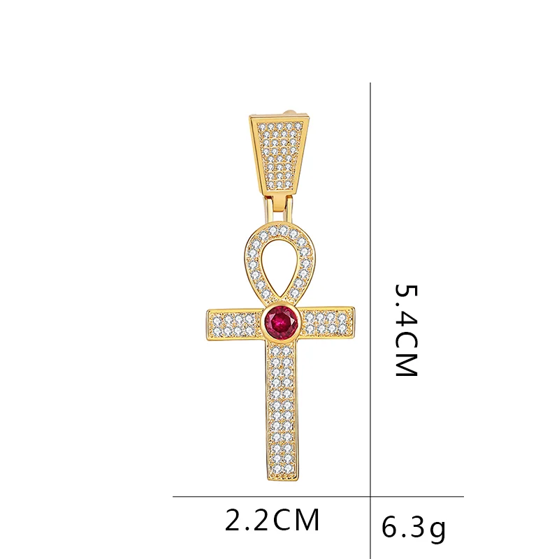Кулон на АНКХ крест со сверкающим цирконием кулон из материала золото серебро