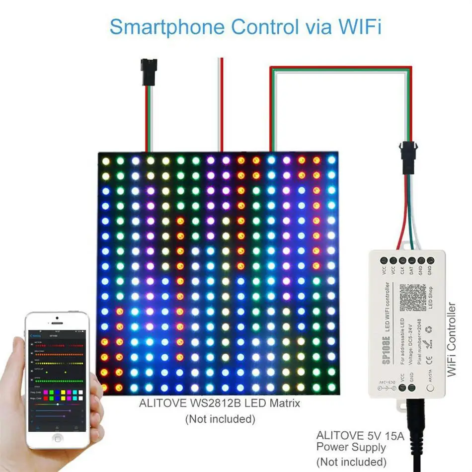 Светодиодный Wi Fi волшебный контроллер SP108E SK6812 WS2811 WS2812B WS2815 и т. д. Светодиодная