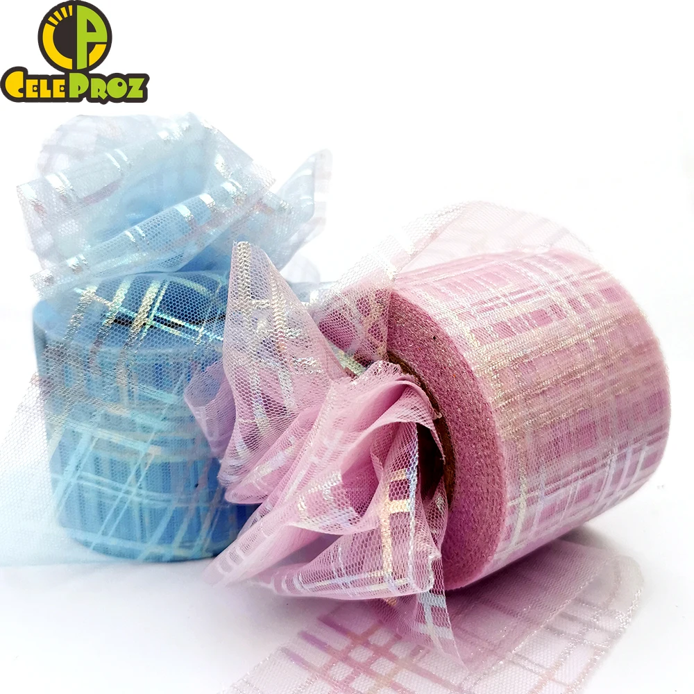 Тюлевая блестящая иллюзорная сетчатая ткань рулон 6 см 25 ярдов головная