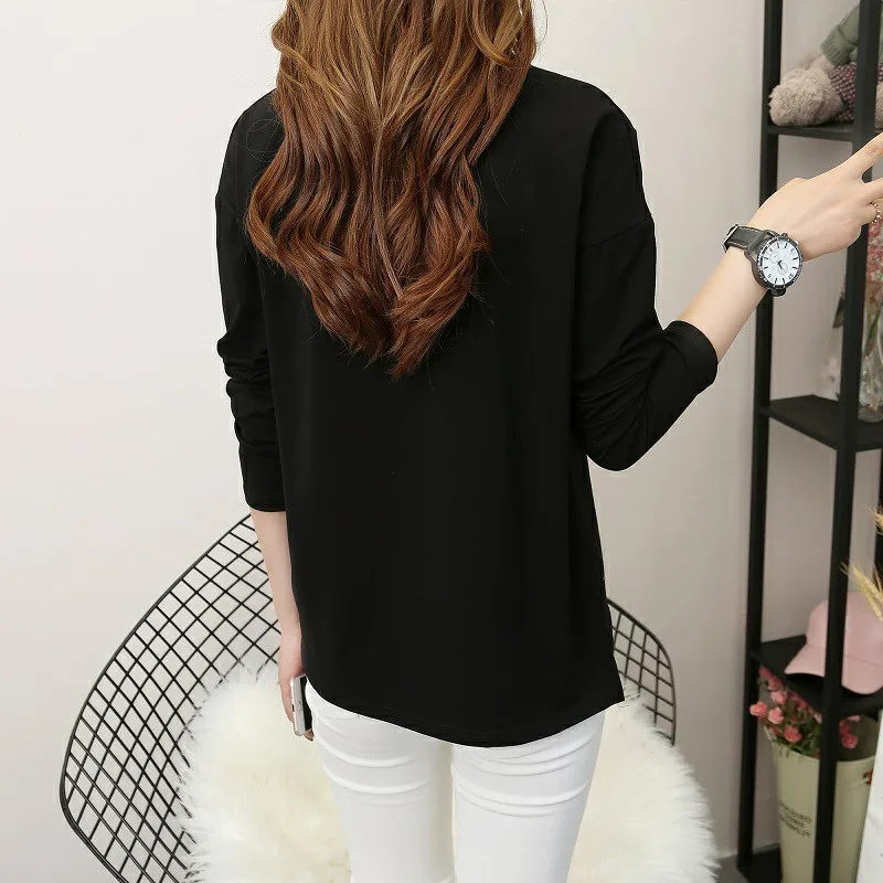 Модная футболка весна-лето 2019 новинка женская с принтом хлопок круглый вырез