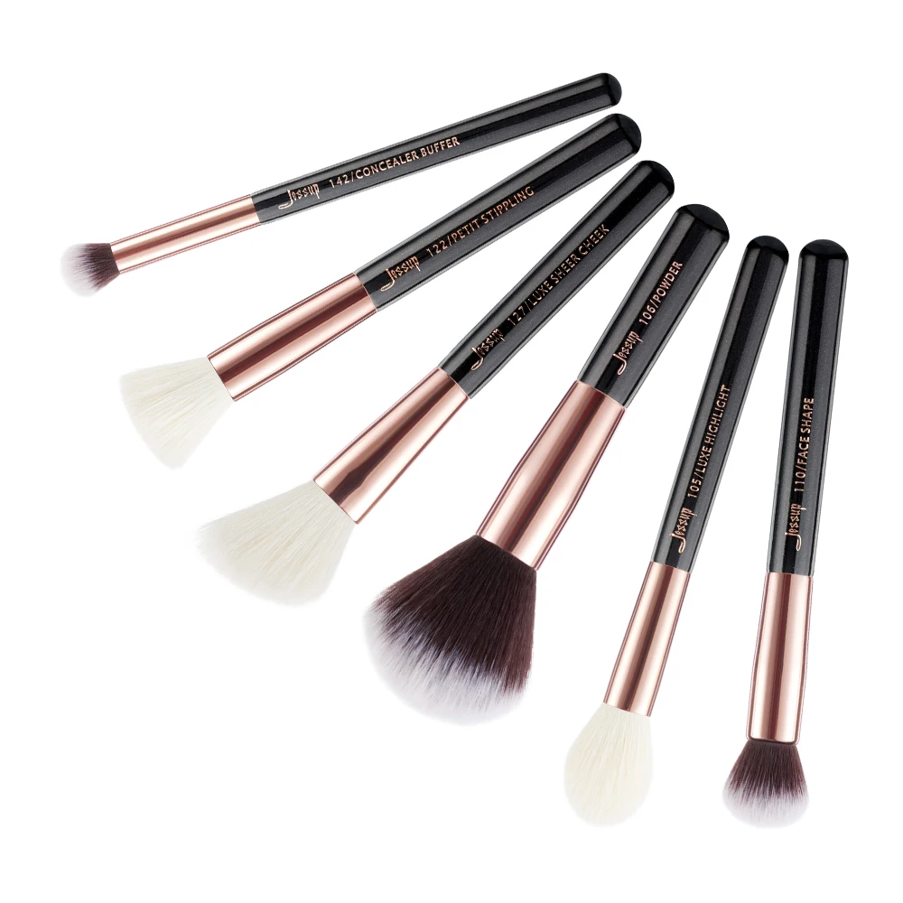Jessup beauty набор кистей для макияжа из натуральной синтетической щетины 6 шт. Белый