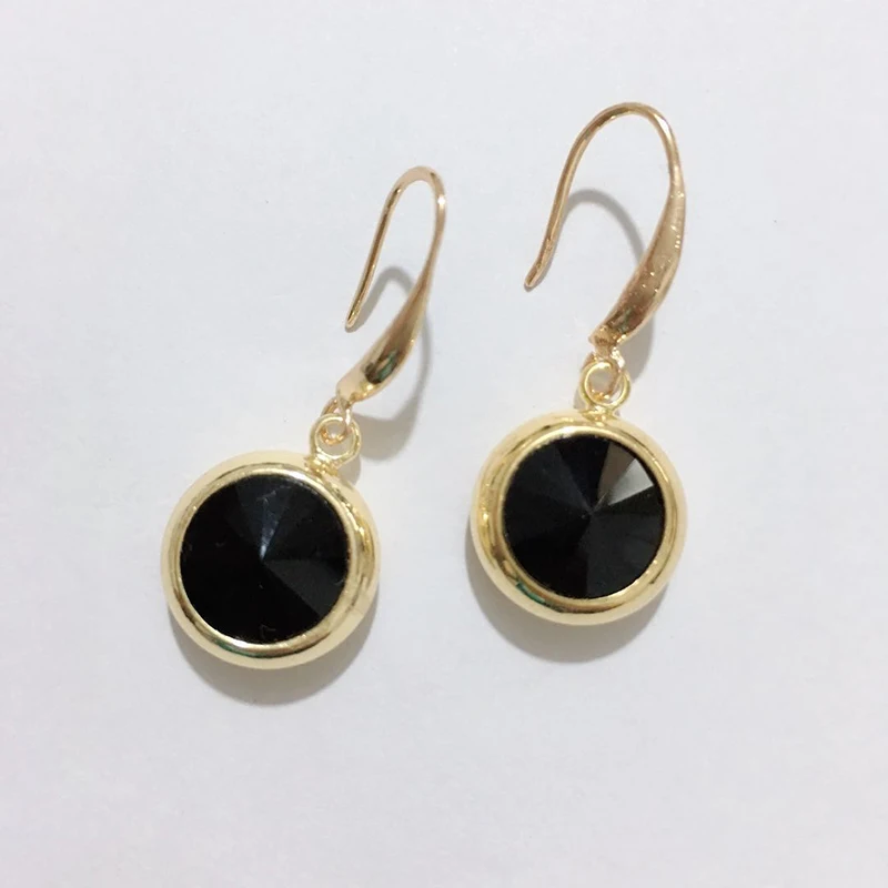 25-gold-black Женские разноцветные серьги MAIKALE, круглые модные серьги-подвески с крючком с золотистым/серебристым покрытием и фианитом для подарка - Окраска металла: 25-gold-black