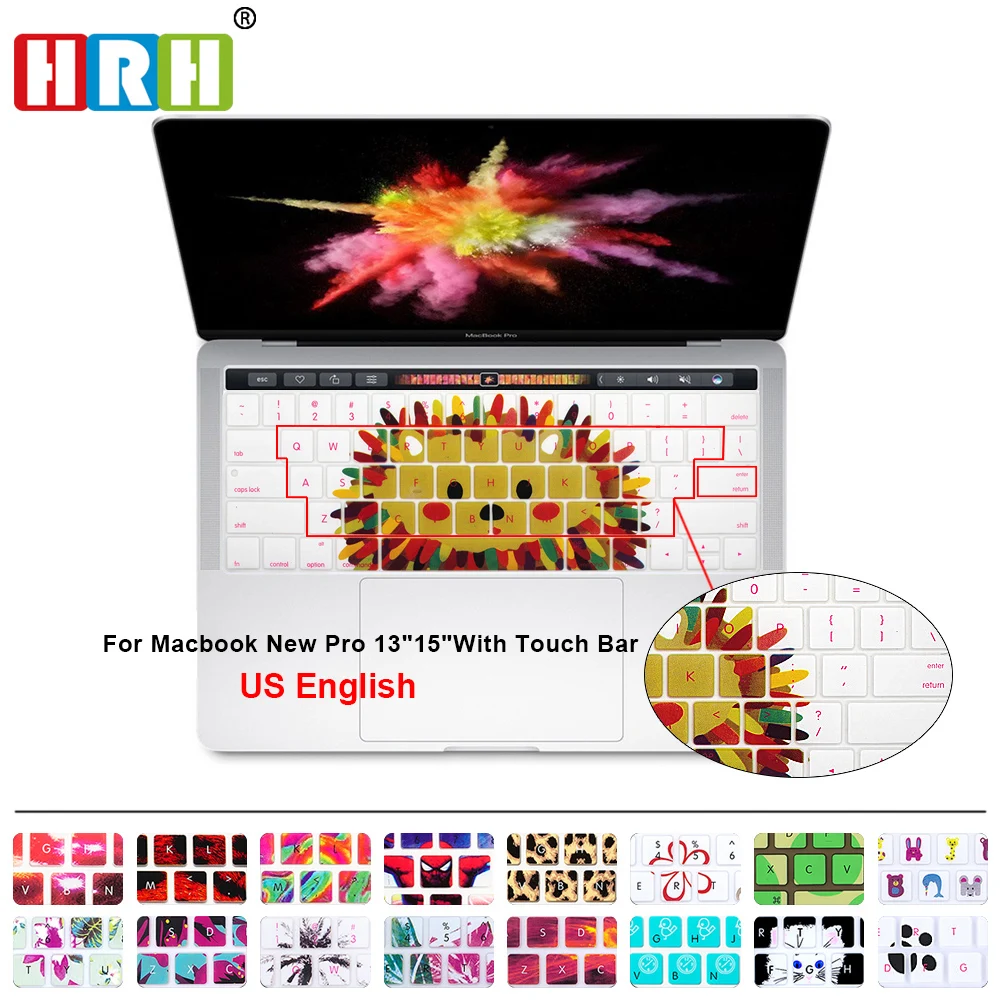 Силиконовая накладка на клавиатуру HRH Animal US клавиатура для Mac Pro 13 &quot15&quot