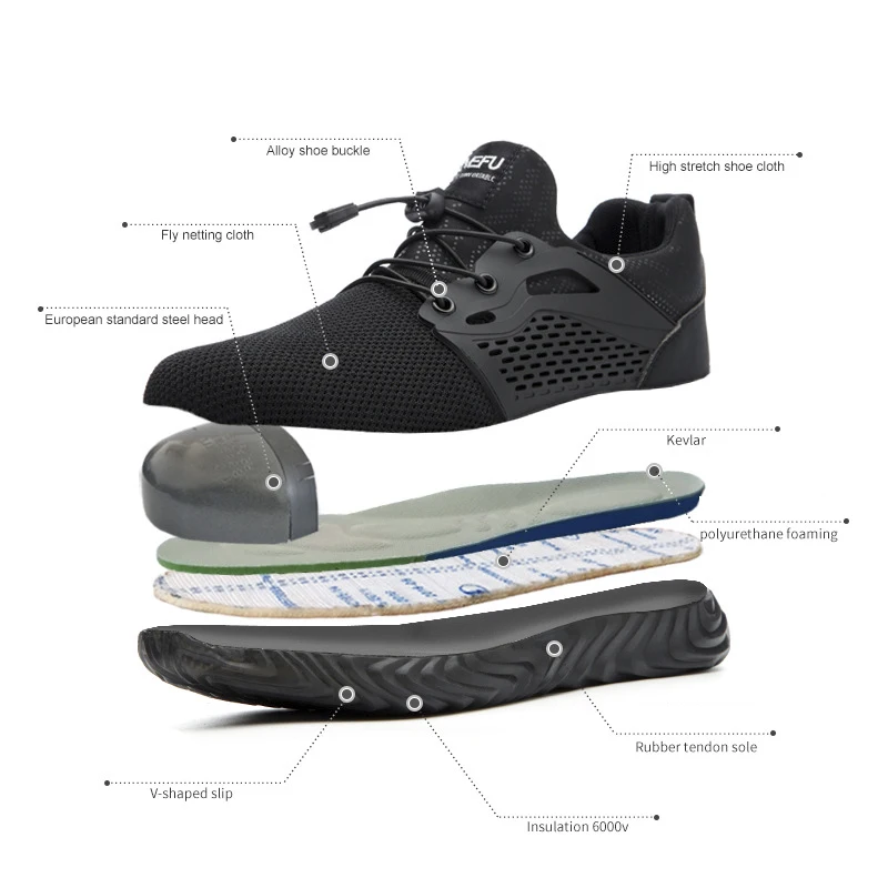 Мужские ботинки защитная обувь мужские со стальным носком устойчивые к ударам