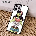 Чехол для телефона с изображением девушки с татуировкой зомби в стиле рокабилли, чехол для iPhone 5s 6s 7 8 plus XR XS 11 12 13 pro max Samsung Galaxy S8 S9 S10