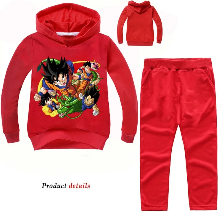 2-16Y Kids Boy Clothes 2019 fall Dragon Ball Z Son Goku Clothing Set Girls Tracksuit Toddler Outfits SportWear Hoodie Pants | Детская
