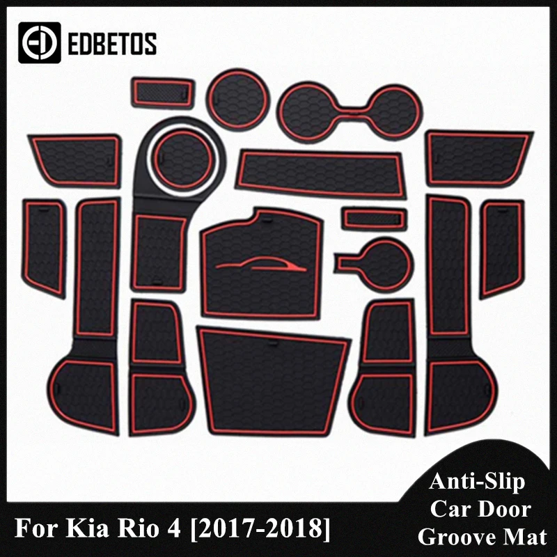 Коврики для Kia Rio 4 2017 2018 Нескользящие подставки под стаканы подставка ворота