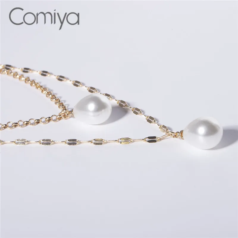 Comiya модное ожерелье для женщин золотистого цвета двухслойные акриловые