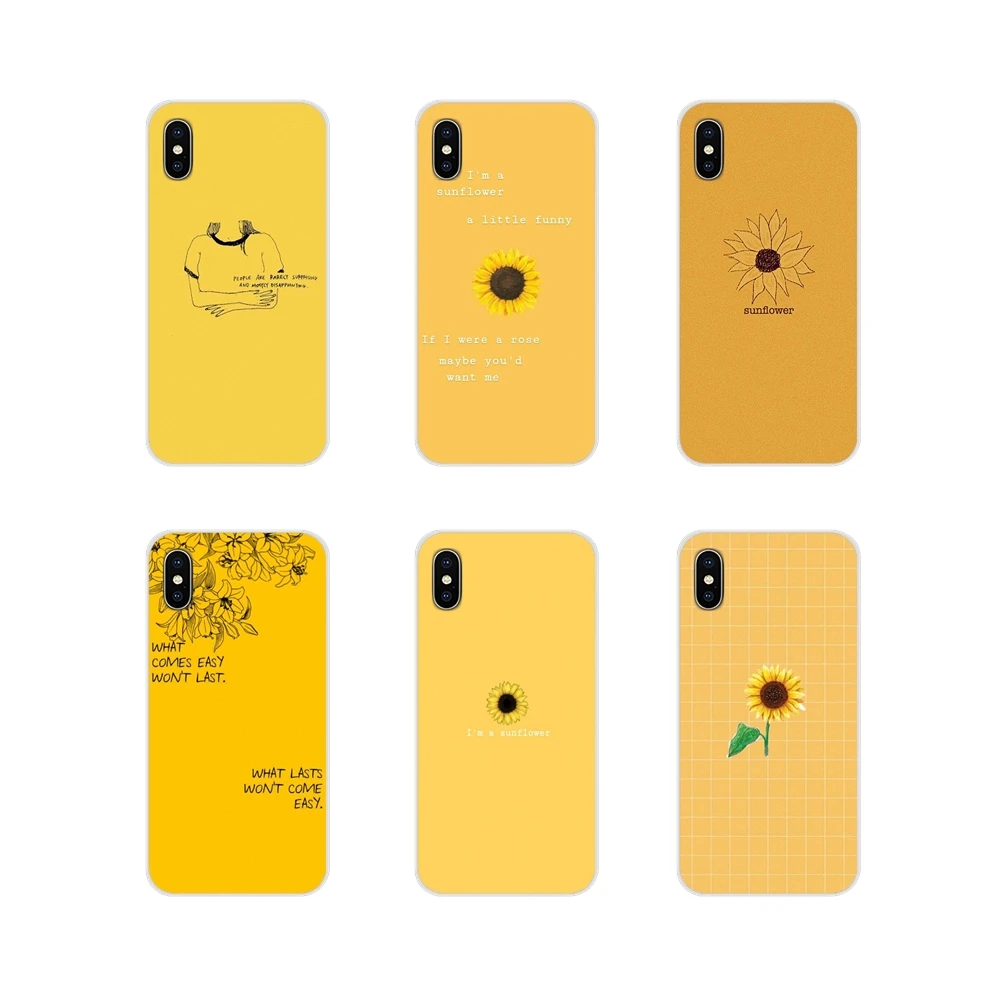 Желтый текст подсолнуха для Huawei Y5 Y6 Y7 Y9 Prime Pro GR3 GR5 2017 2018 2019 Y3II Y5II Y6II аксессуары