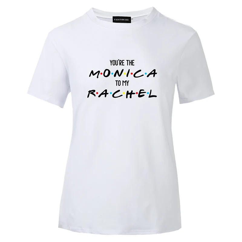 W22295WT Футболка с готическим рисунком Friends Tee Harajuku женская футболка с буквенным принтом с коротким рукавом и круглым вырезом Женские топы - Цвет: W22295WT
