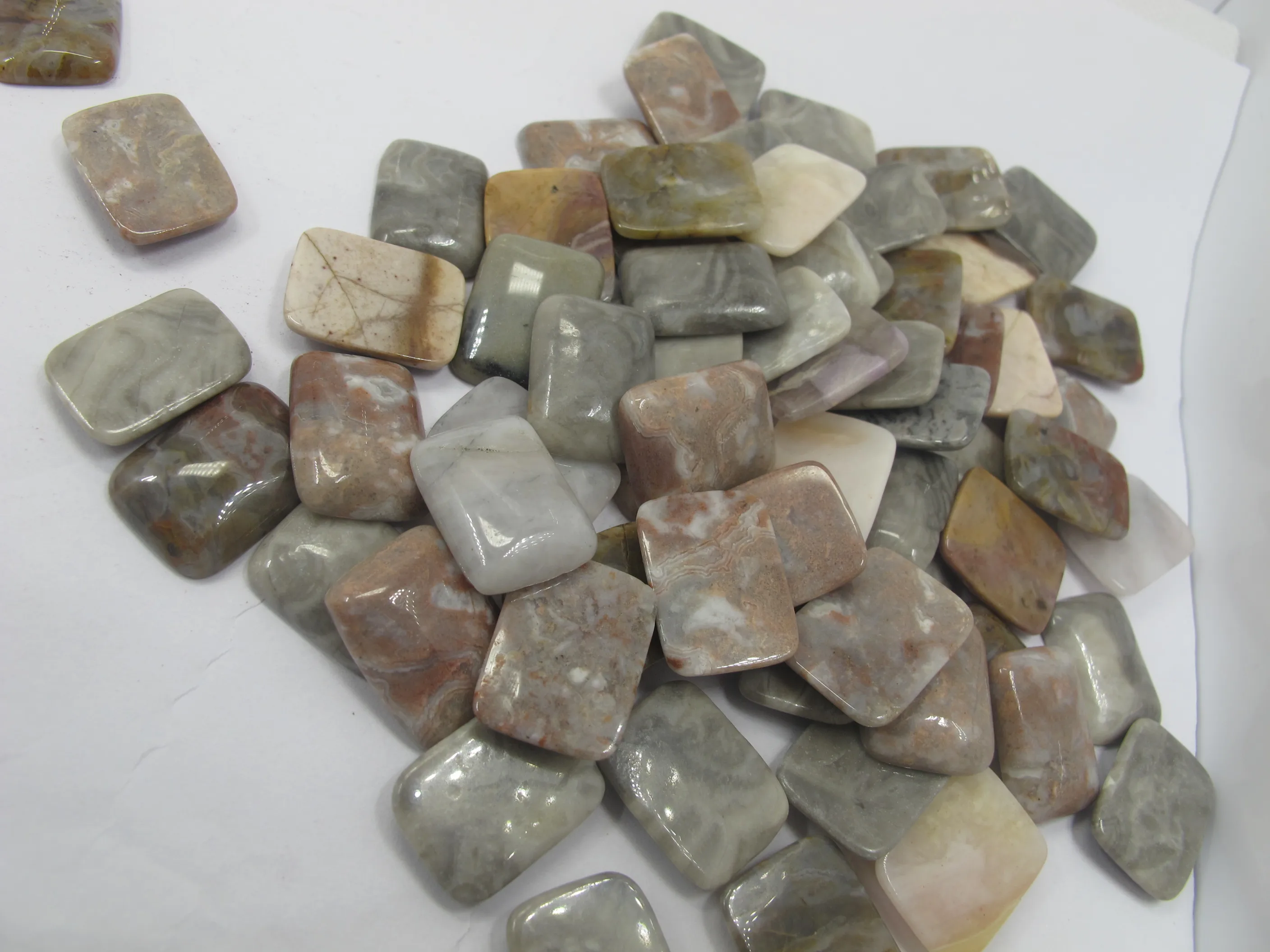 Natural Red Crazy Agate Bead Cabochon 15x20mm Rectangle Gem Stone Cabochon,Jewelry Ring Face Pendnat,10pcs/lot