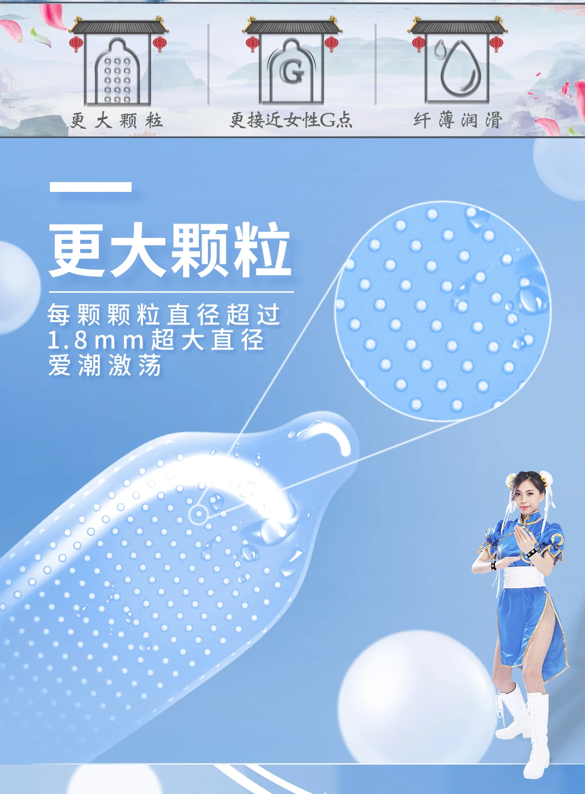 50 шт. Новый 520 большие частицы Спайк ребристый точечный g точка презервативы из