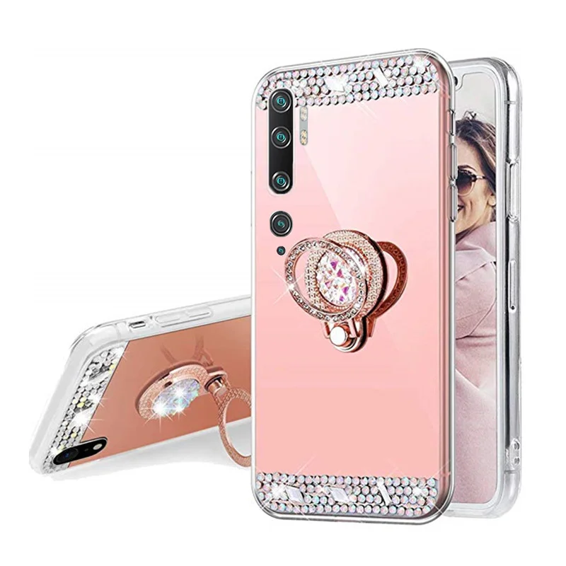 Чехол для Redmi Note 7 Pro зеркальный силиконовый чехол с кольцом 5 6 8 Xiaomi Mi 10 9 9s 8T 8A 7A 6A