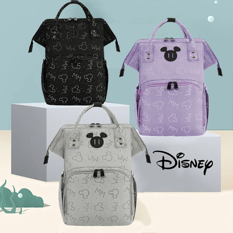 Disney Mickey Mommy Maternity Diaper Bags Large Capacity Baby Organizer USB Travel Baby Care Bag Fashion Mom Diaper Bag Backpack