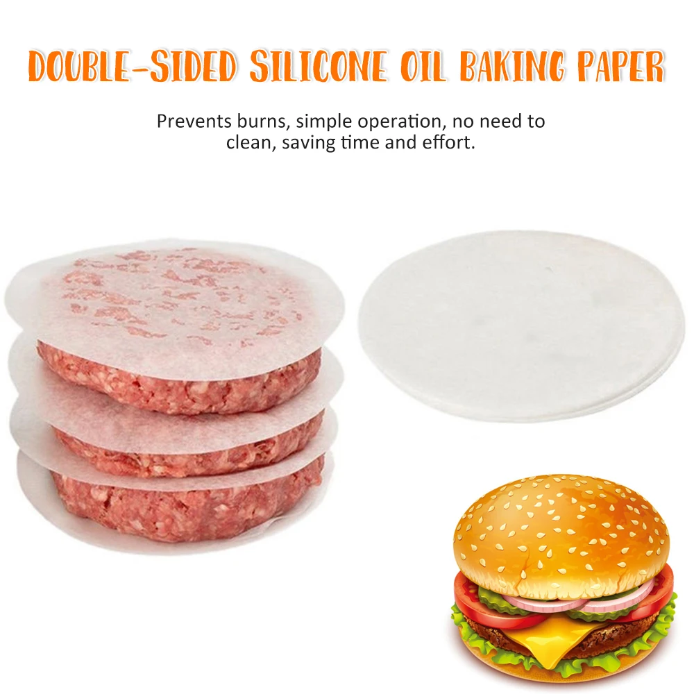 40pcs Round Baking Paper Meat Loaf 11cm Non Stick Wax For Oven And Electronic BBQ Meatloaf Stacking | Дом и сад