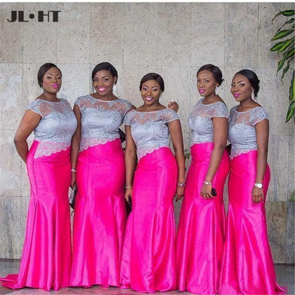 Арабское платье Русалка подружки невесты серебристое кружевное с рукавами