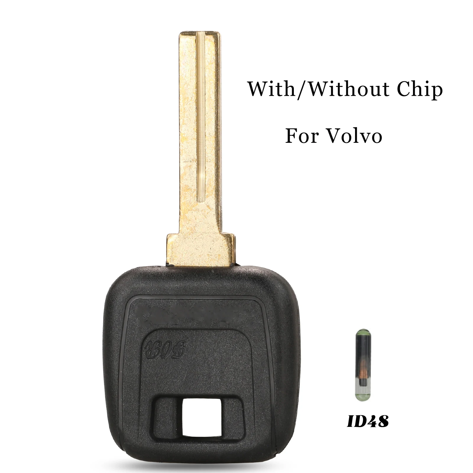 

jingyuqin Transponder Car Key For Volvo S40 V40 D30 S60 S80 XC90 XC60 Replacement Blank Key Case Fob NE66 Blade