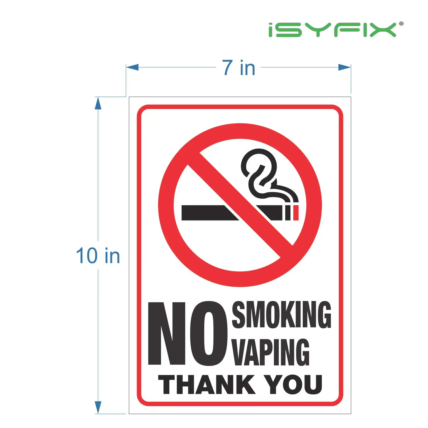 Для No Smoking No Vaping СТИКЕР знак 2 Упаковка 7x10 дюймов Премиум Самоклеящийся винил, d для УФ, погоды, царапин, воды и выцветания