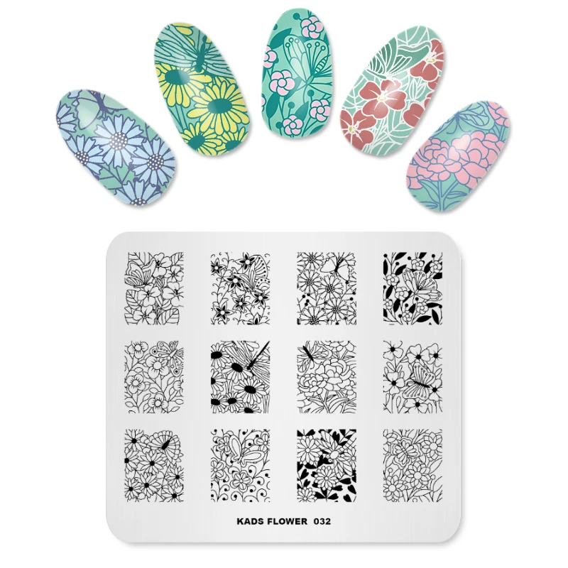 KADS цветок 032 симпатичный фотосессия шаблоны сделай сам украшения для ногтей