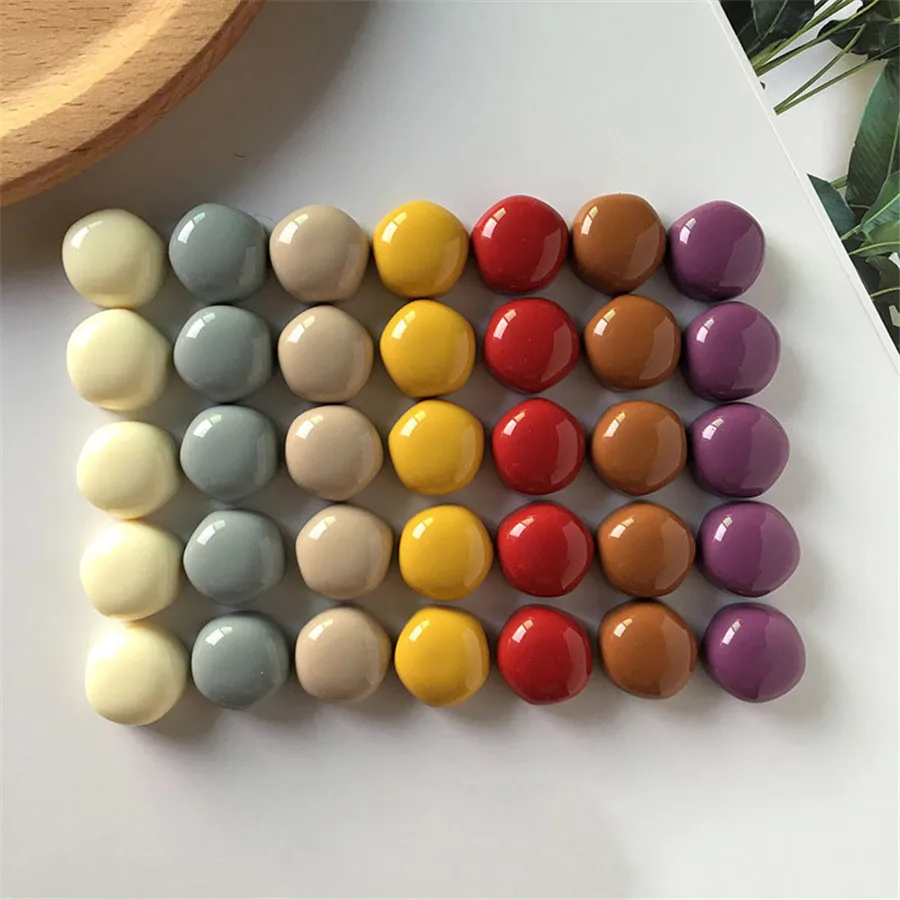 

Wholesale 100pcs 15mm Solid Colors Flatback Round Resin Cabochons Ornament Accessory Cameo Patch Sticker Beads Charms Material