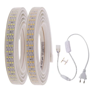 220В 276 светодиодный sm светодиодный светильник SMD 2835 трехрядный водонепроницаемый IP67 гибкий светодиодный светильник для украшения дома с регулируемой яркостью светодиодный светильник s холодный белый