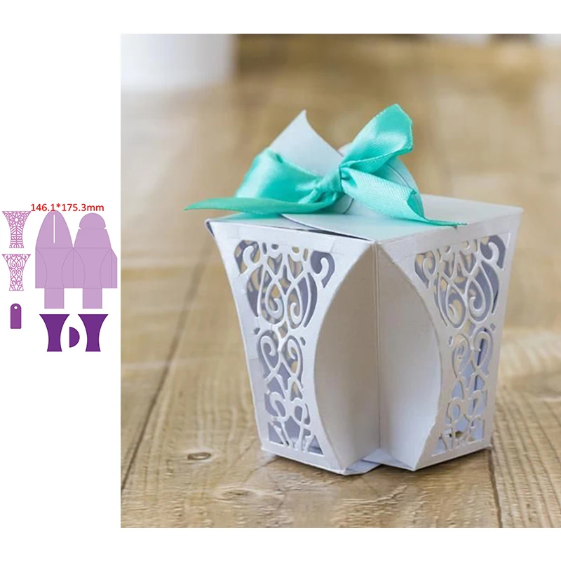 3D Складная Подарочная коробка изящный Цветок узор металл резные матрицы