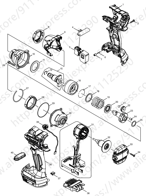 

Head shell cover for Makita DTW280RFE DTW281RFE DTW284 DTW285 454851-7