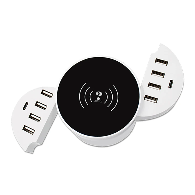 Wireless and 8 ports 10 портов Смарт Складной для мобильных телефонов зарядное устройство с типом C настенный адаптер концентратор путешествия универсальный iphone 7 6s Беспроводное зарядное устройство для Xiaomi - Тип штекера: Wireless and 8 ports