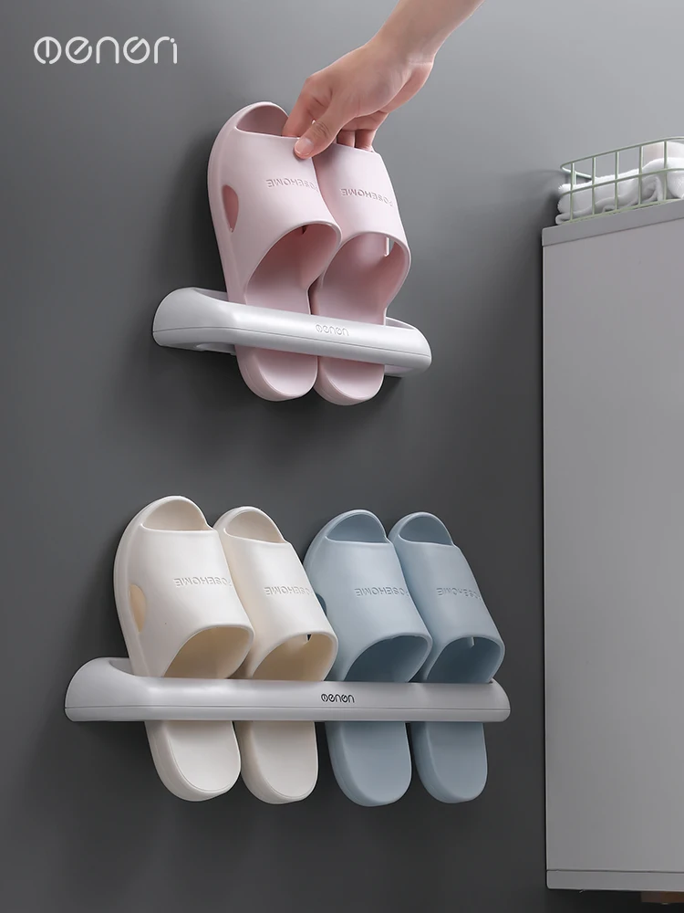 

Bathroom slipper rack wall mounted toilet shoe storage artifact toilet non perforated shoe rack toilet storage rack