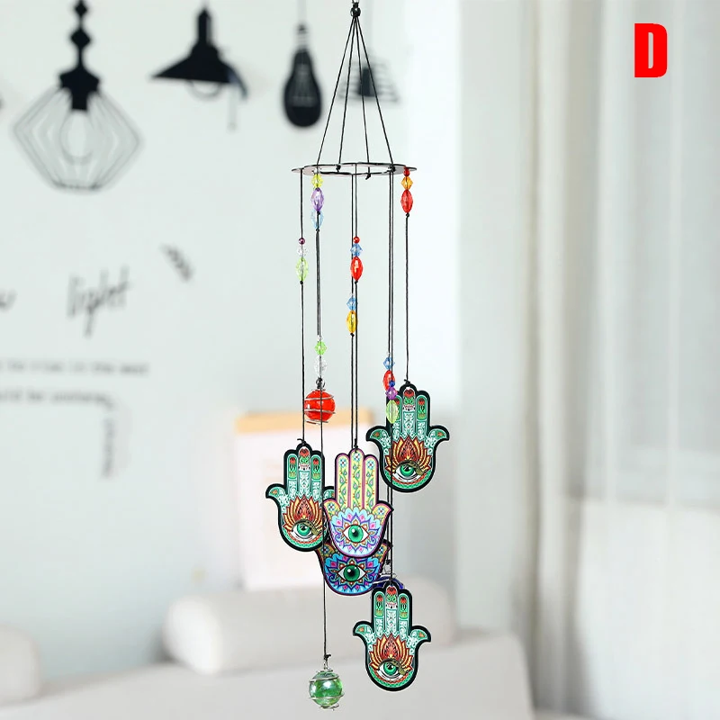 

Creative Colourful Wind Chimes Blessing Ornaments Printed Iron Sheet Metal Wind Chimes decoracin para Patio balcn y jardn