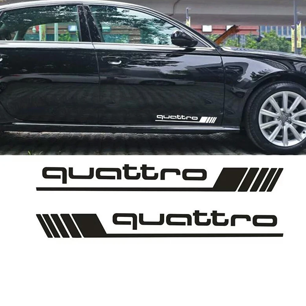 

Автомобильные товары, французские наклейки, подходят для стайлинга Quattro, наклейки на боковые двери, 2 шт., 20*3 см