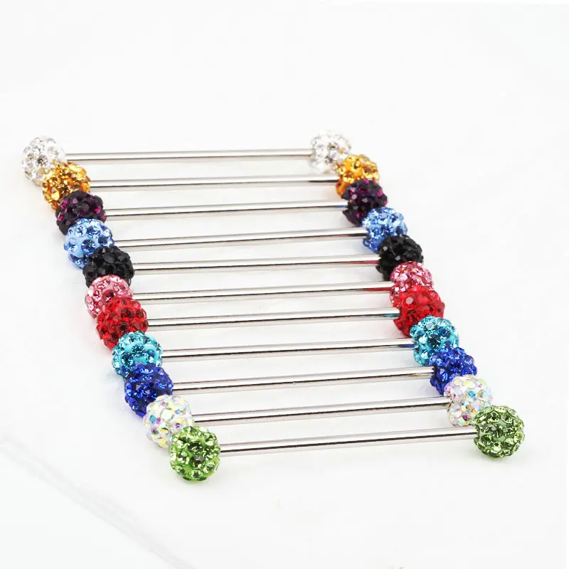 1 шт. Хрустальная Промышленная Штанга прямая из нержавеющей стали серьги для