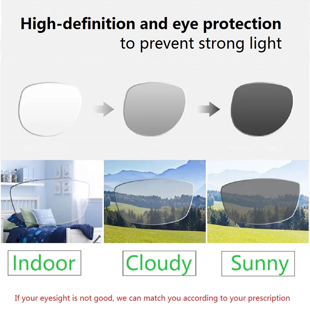 Photochromic Lenses 1.56 1.61 1.67 Optical Prescription Lens Change Color Anti-UV Men Driving Glasses MR-8 Super Tough Hardness