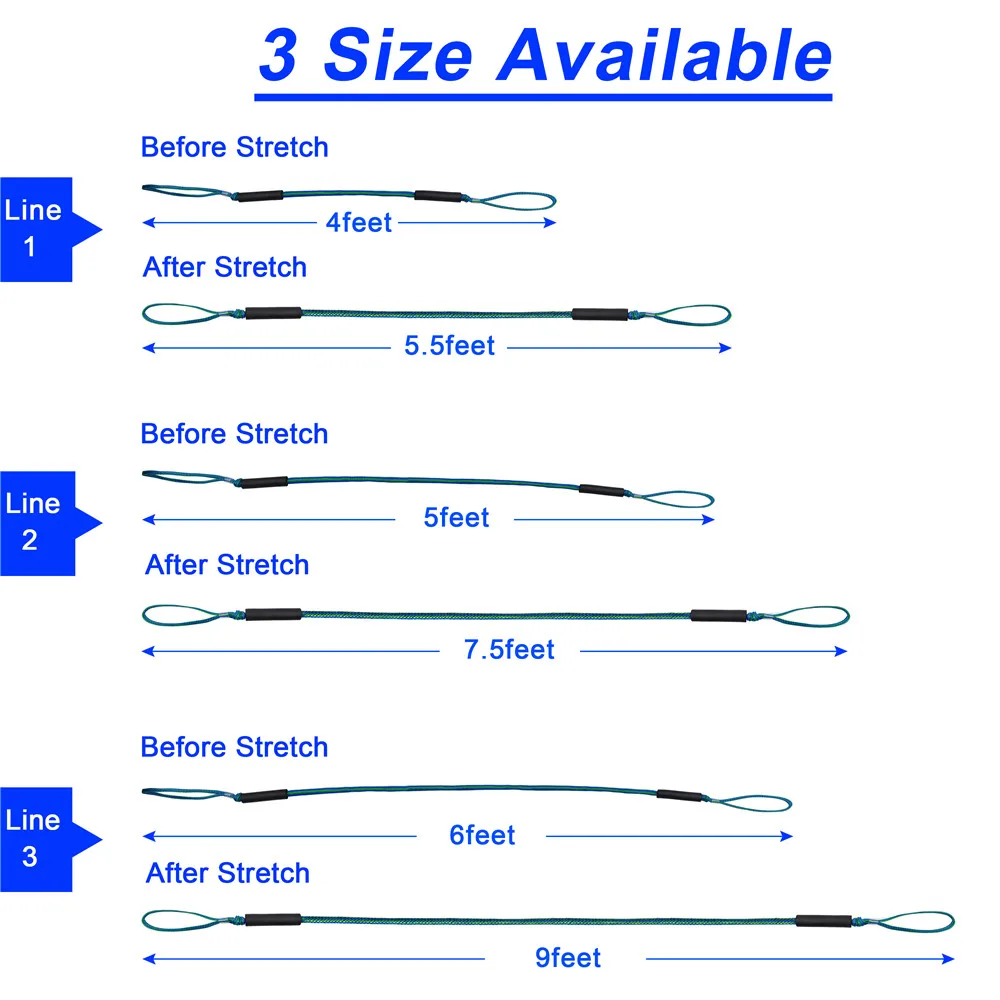 2 шт./компл. швартовая веревка с верхом растягивающийся шнур док канаты 4000LB для