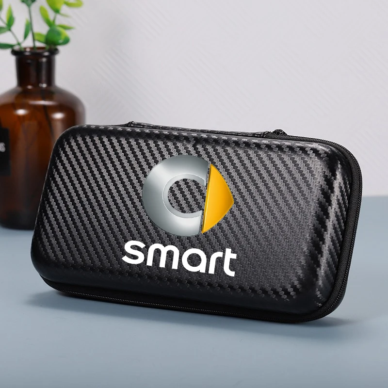 multifunction carbon fiber car driving phone digital supplies storage bag for smart fortwo forfour 453 451 450 car accessories free global shipping