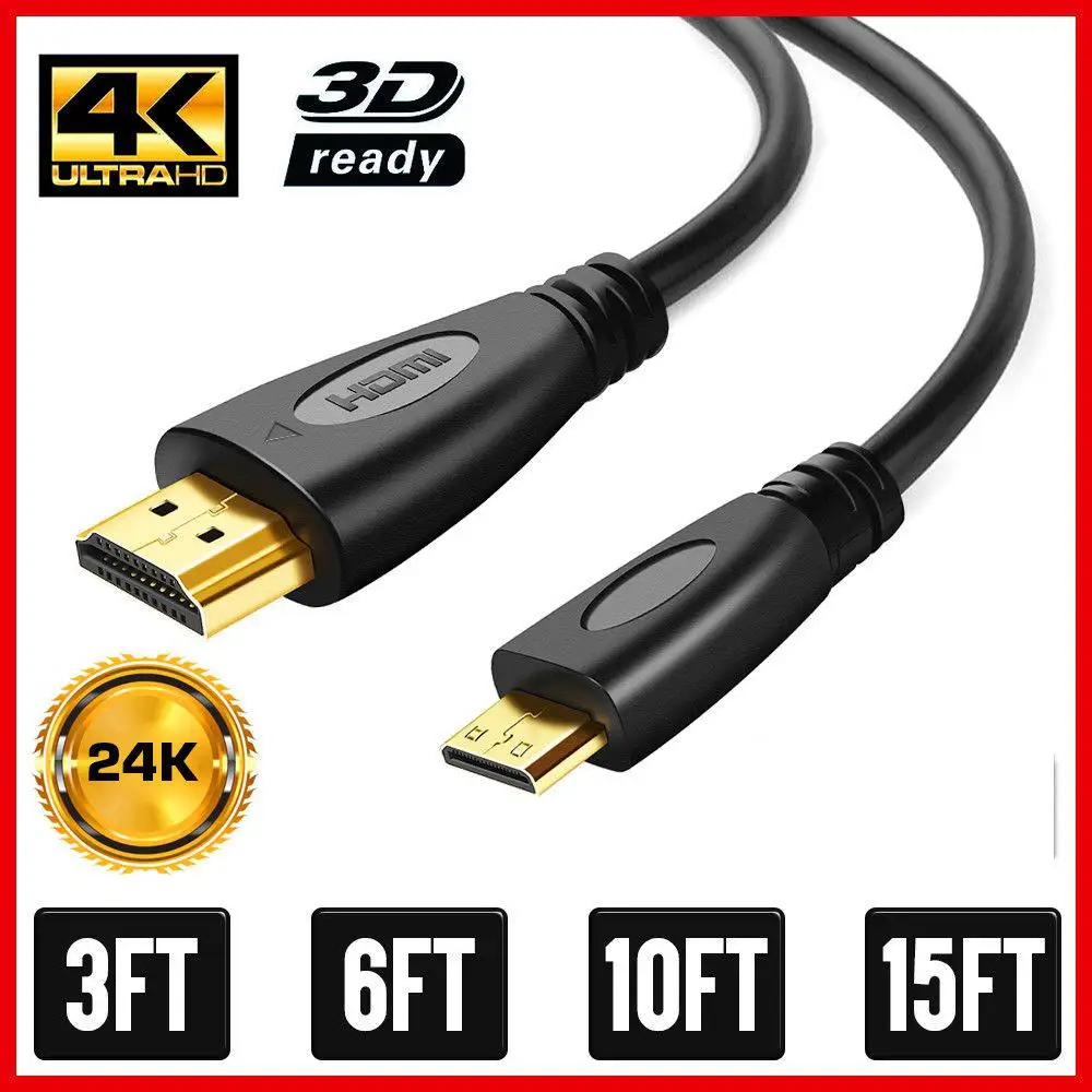 3 6 10 15 футов высокоскоростной 4K HDMI кабель адаптер Full HD 1080P Тип A разъём папа C