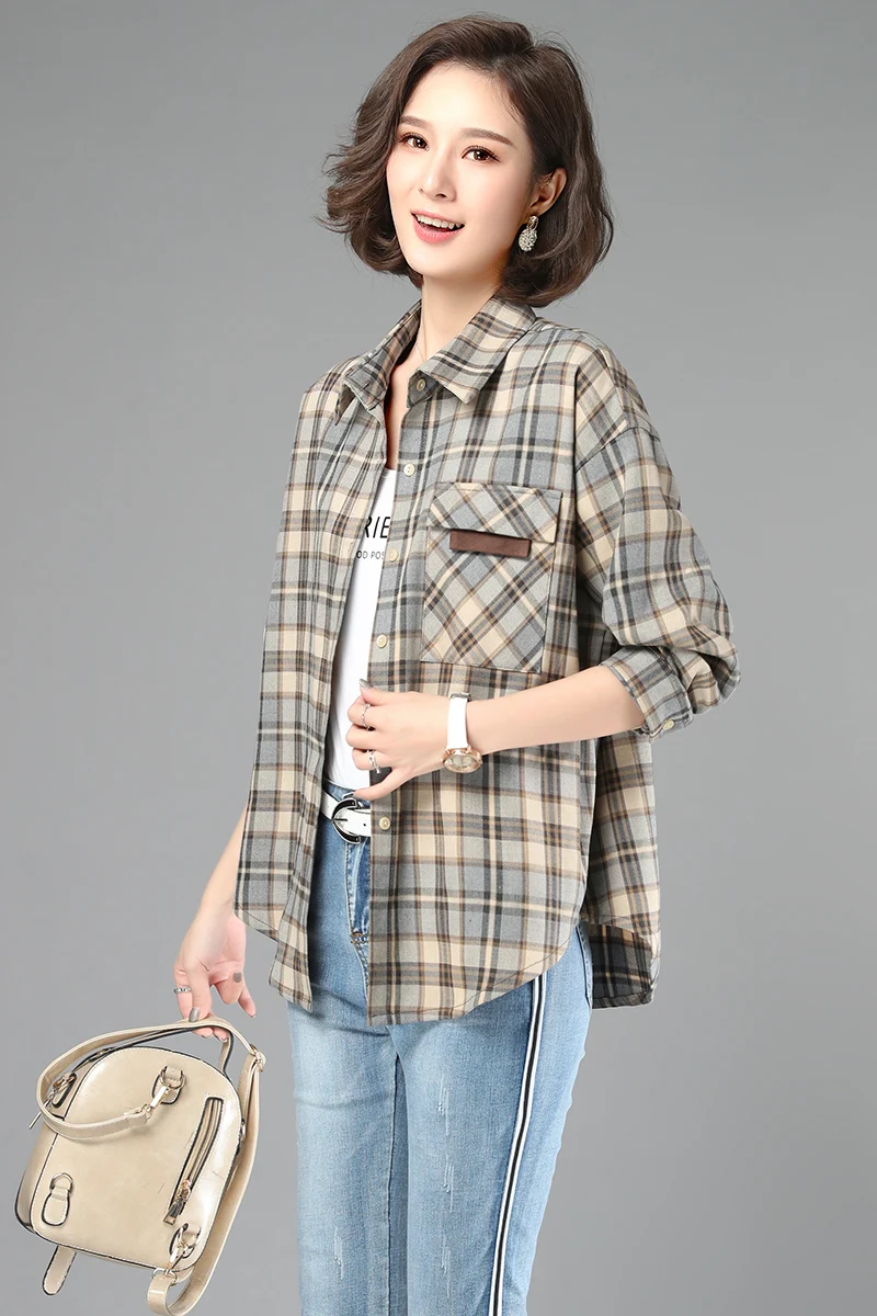 

2021 spring and summer casual fashion trend comfortable long-sleeved multi-button elegant ladies shirt