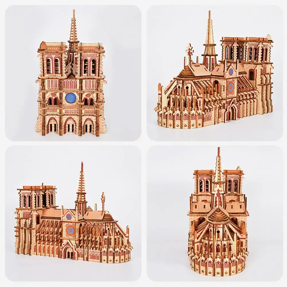 3D пазл NotreDame De Paris деревянная сборка моделирование строительства сделай сам
