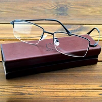 ip titanium lightweight half rim rectangle business office optical frame custom photochromicprogressive myopia reading glasses