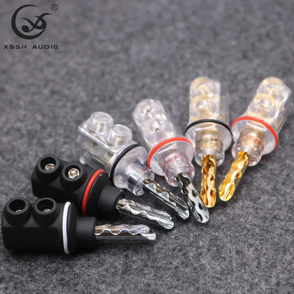 8 шт. Hi end латунь Медь Плакировка родия в черном корпусе для аудио видео динамик