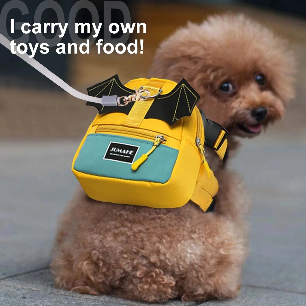 

Luxury Backpack Vest Harness for Pet Pull Bag Dogs Collar Adjustable Shoulder Strap Of Different Sizes For Pets With Leash