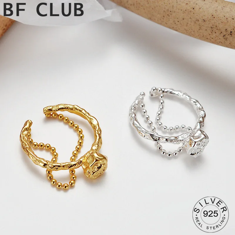 

Женское Двухслойное кольцо из серебра 925 пробы, необычное регулируемое Ювелирное Украшение для вечеринки