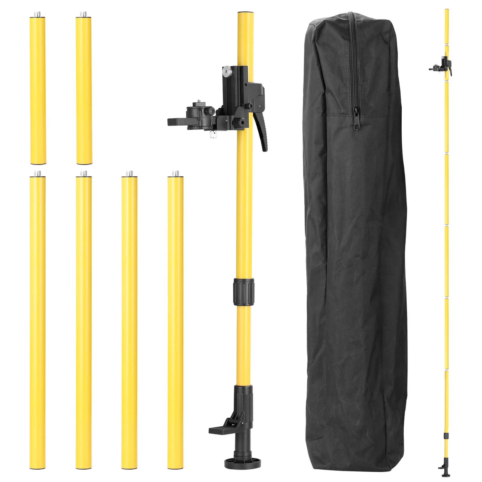 

Max 4.2m Height Adjustable Line Leveler Stand Bar 1/4'' Telescopic Pole BracketThread Lift Extend Holder for Laser Level