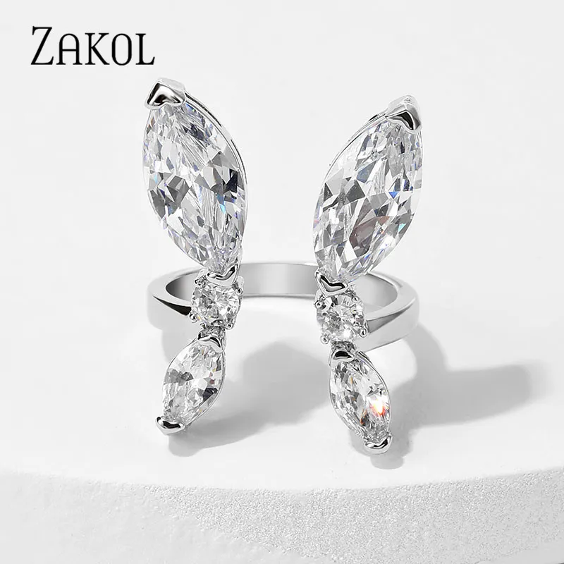 ZAKOL новые трендовые микро инкрустированные кубические циркониевые Регулируемые