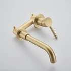 Матовый Золотой смеситель Vidric, скрытый настенный кран, вращение 360 градусов, одна ручка, кран для холодной и горячей воды