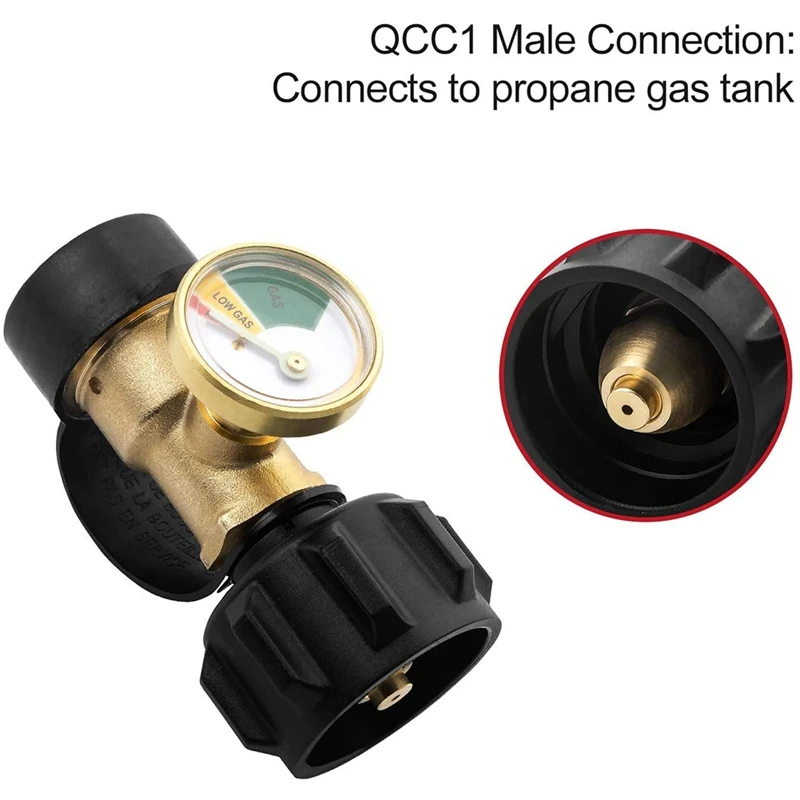 Propane Tank Gauge Gas Leak Detector Pressure Meter Universal Type 1 Connection For RV Camper Cylinder And Appliance |