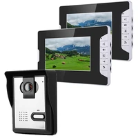 7 inch video doorbell intercom kit 1 camera 2 monitor night vision with 700tvl camera