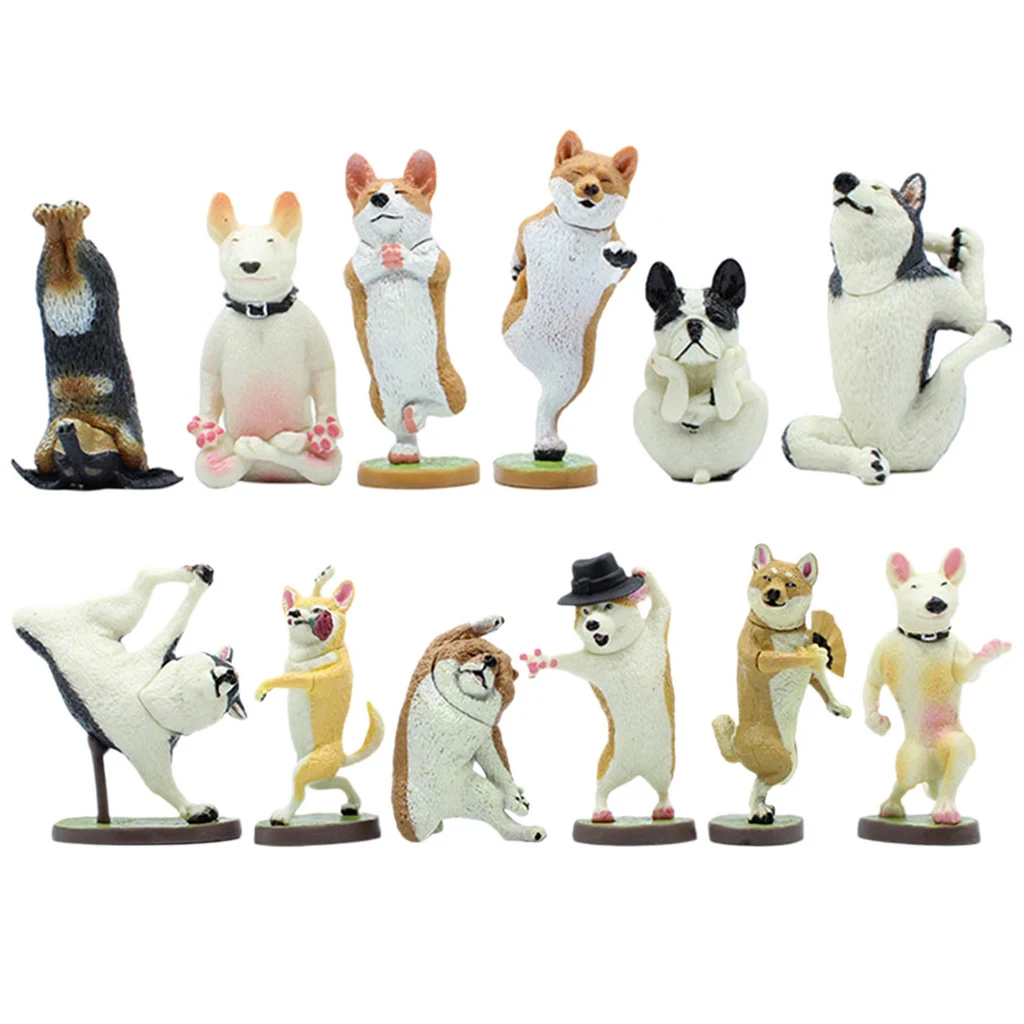 

6/Set Cartoon Adorable PVC Dog Figures Statues Miniature Puppy Figurines Educational Learning Home Decor Collectibles Gifts